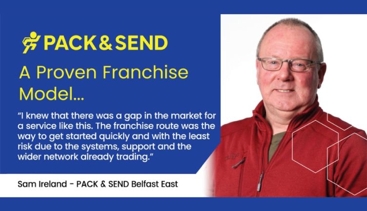 Why did Sam become a PACK & SEND franchise partner?